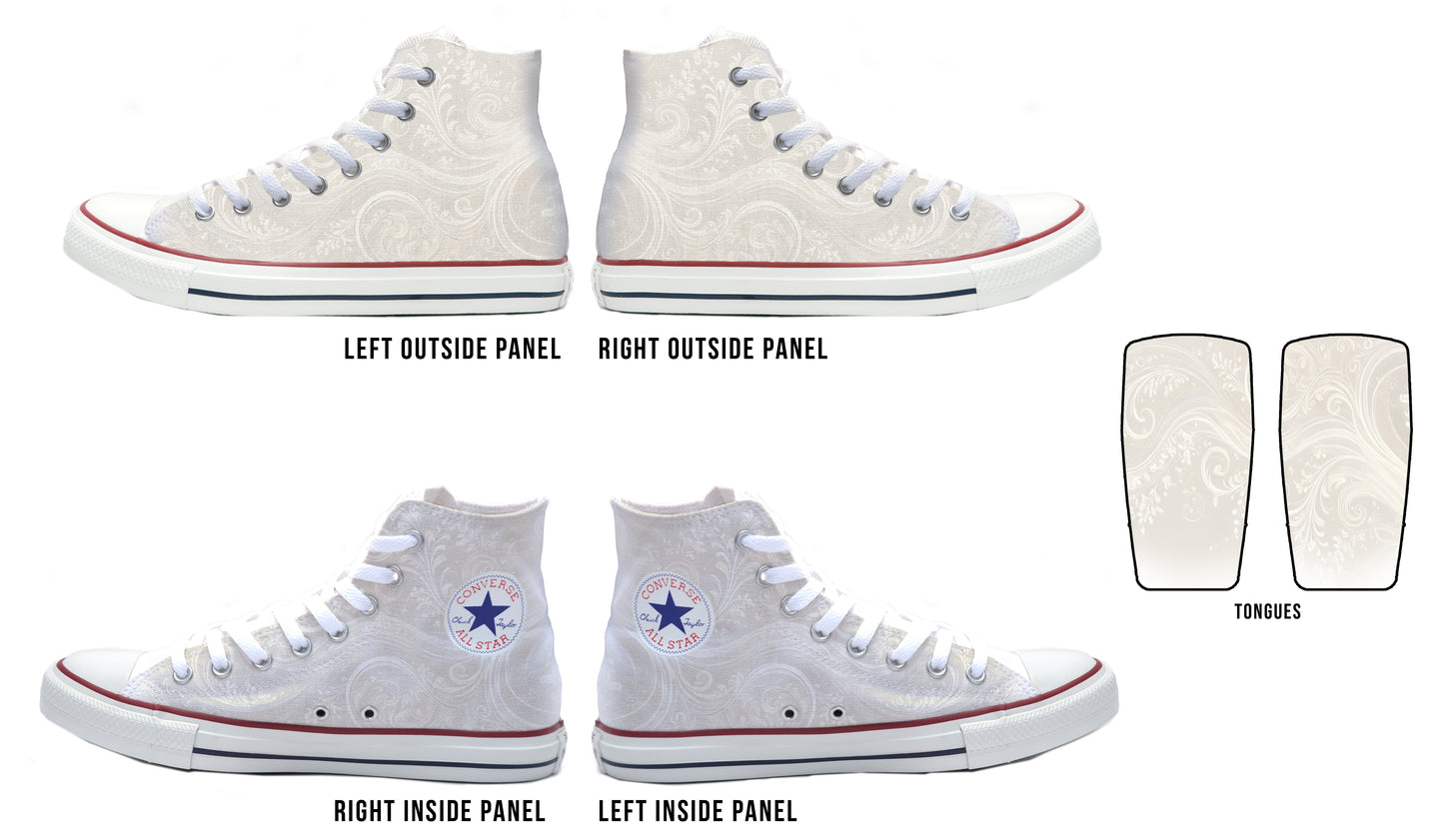 Swirls of Love Beige Converse Chucks High Top Shoes