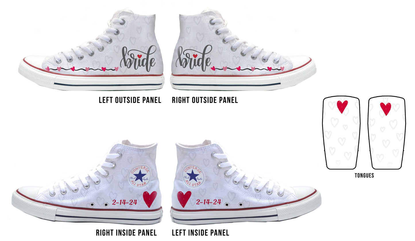Bride Charm Custom Converse Chucks High Top Shoes
