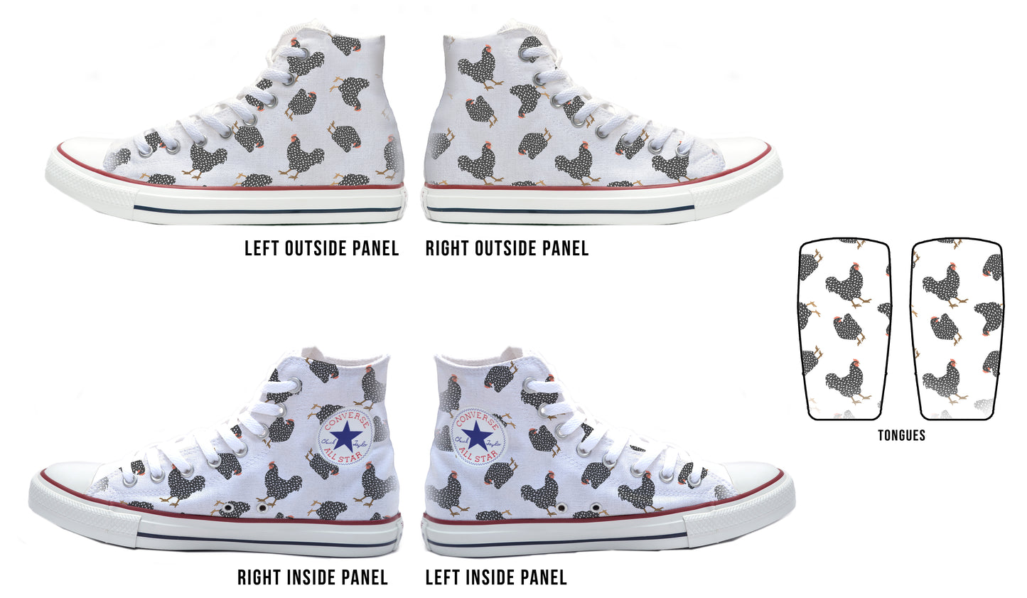 Chicken Lady Chic Converse Chucks High Top Shoes