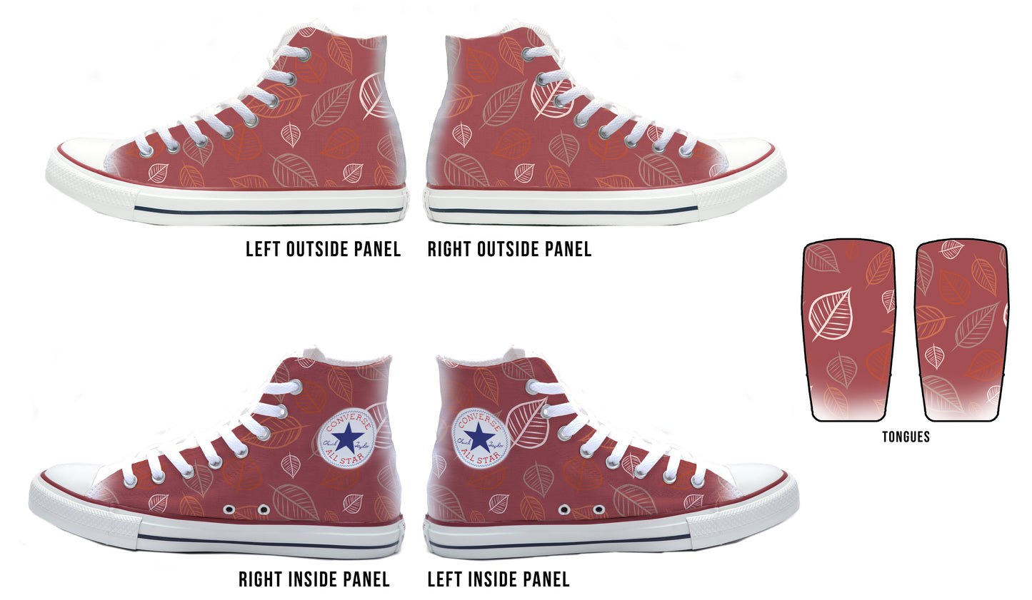 Doodle Leaves Dust Converse Chucks High Top Shoes