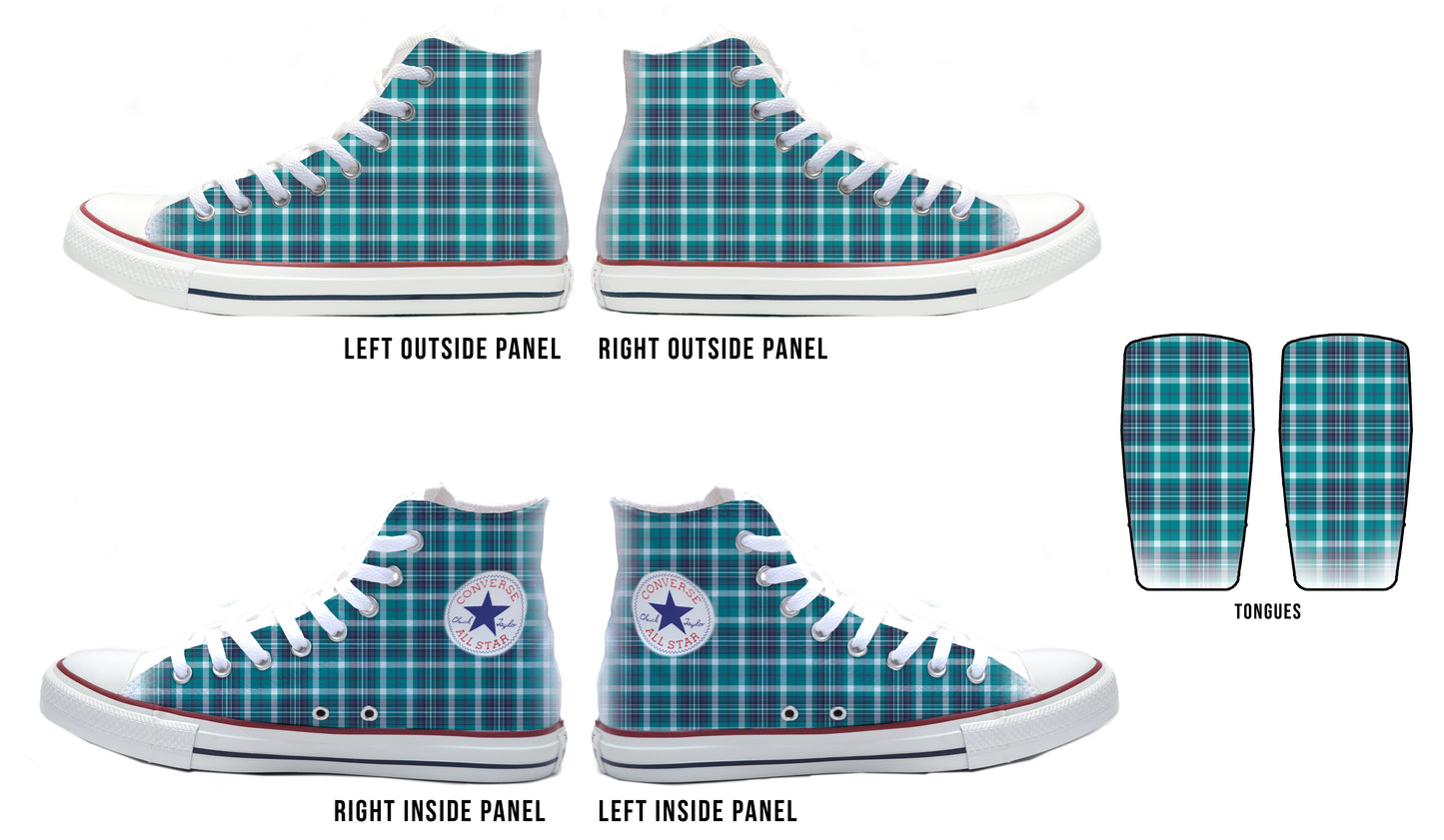 Emerald Plaid Converse Chucks High Top Shoes