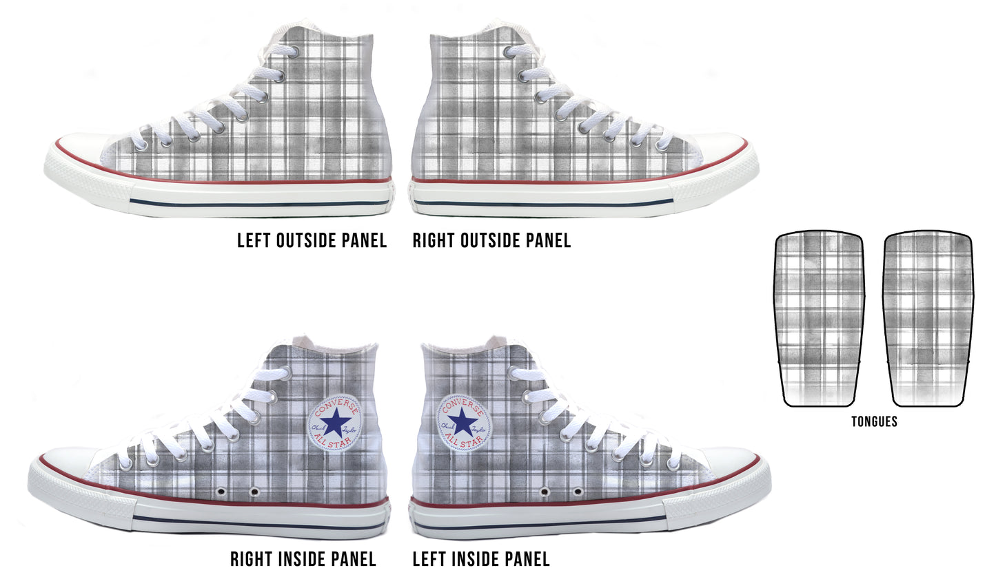 Grunge Plaid Converse Chucks High Top Shoes