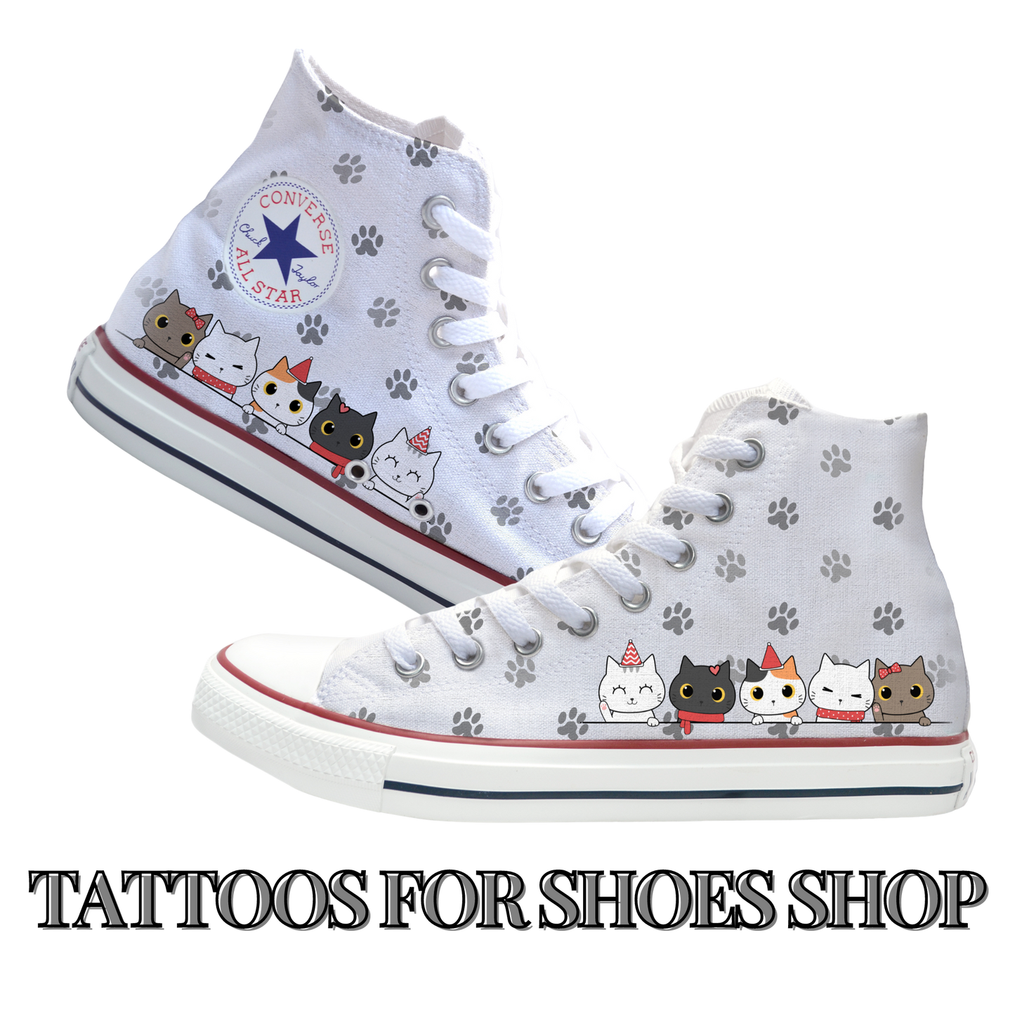 Cat Lady Purrfection Converse Chucks High Top Shoes