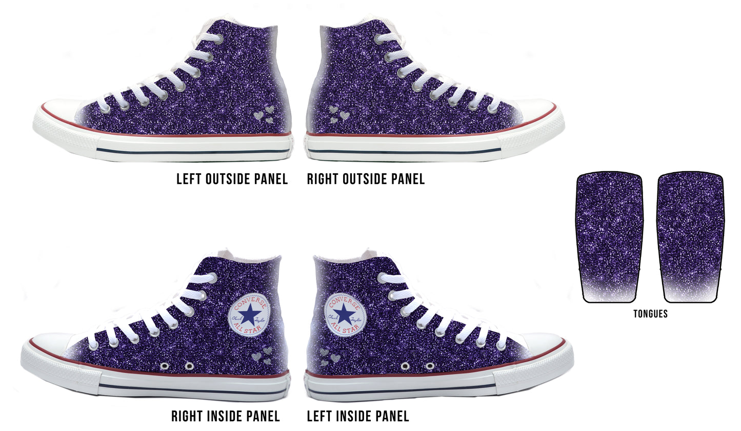 Sparkles Purple Converse Chucks High Top Shoes