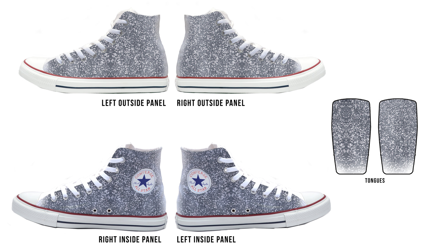 Sparkles Silver Converse Chucks High Top Shoes