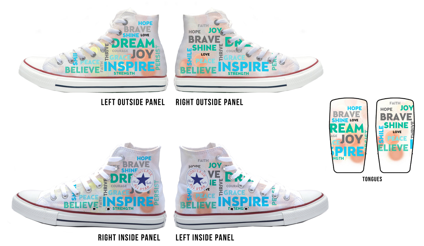 Positive Vibes Converse Chucks High Top Shoes