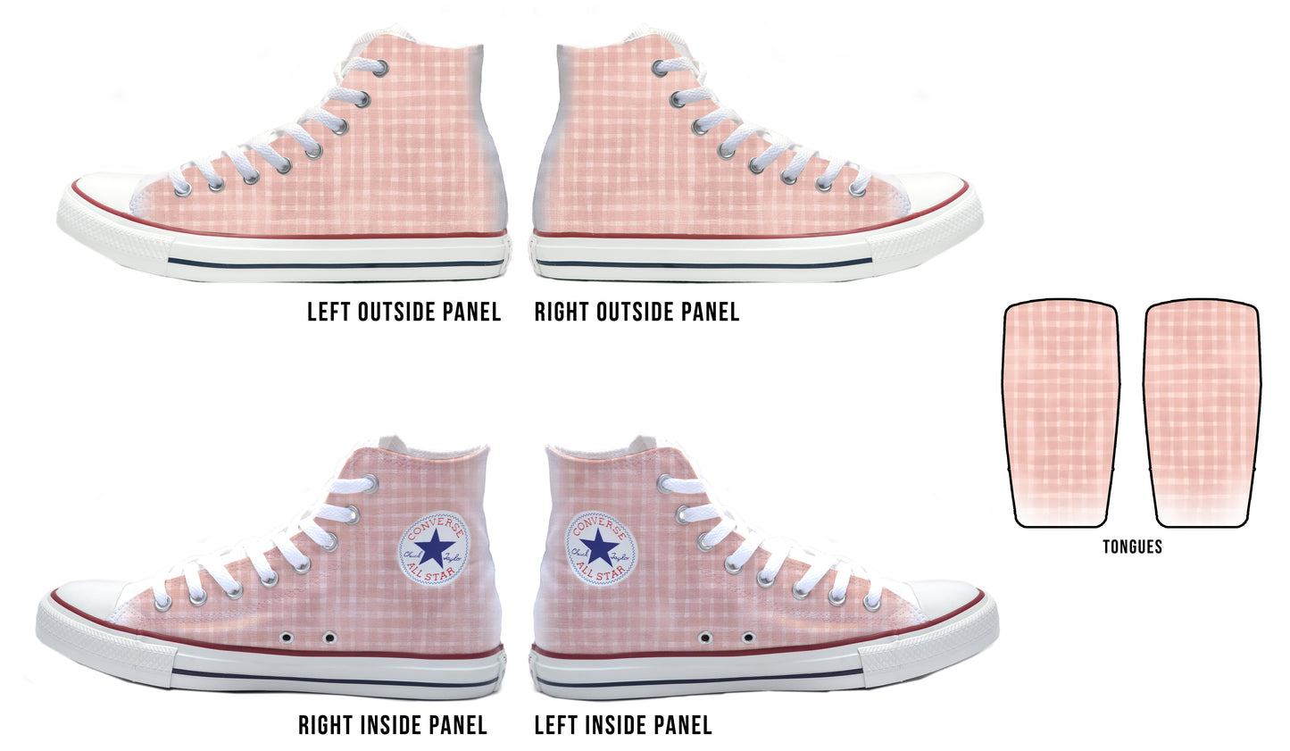 Rose Plaid Converse Chucks High Top Shoes