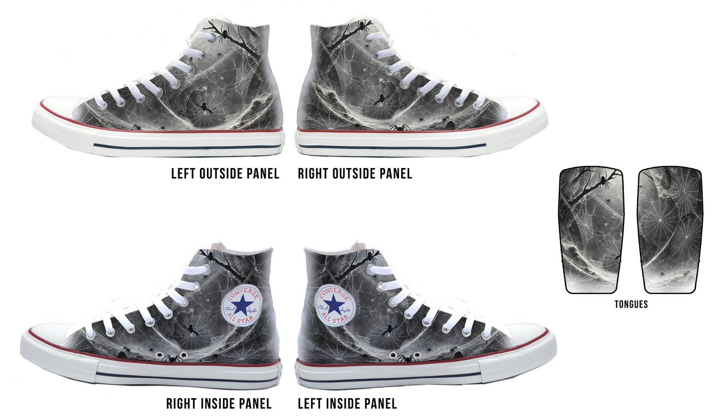 Spooky Web Converse Chucks High Top Shoes