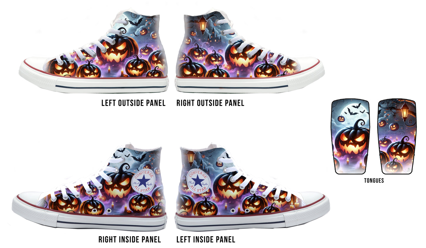 Spooky Pumpkins Converse Chucks High Top Shoes