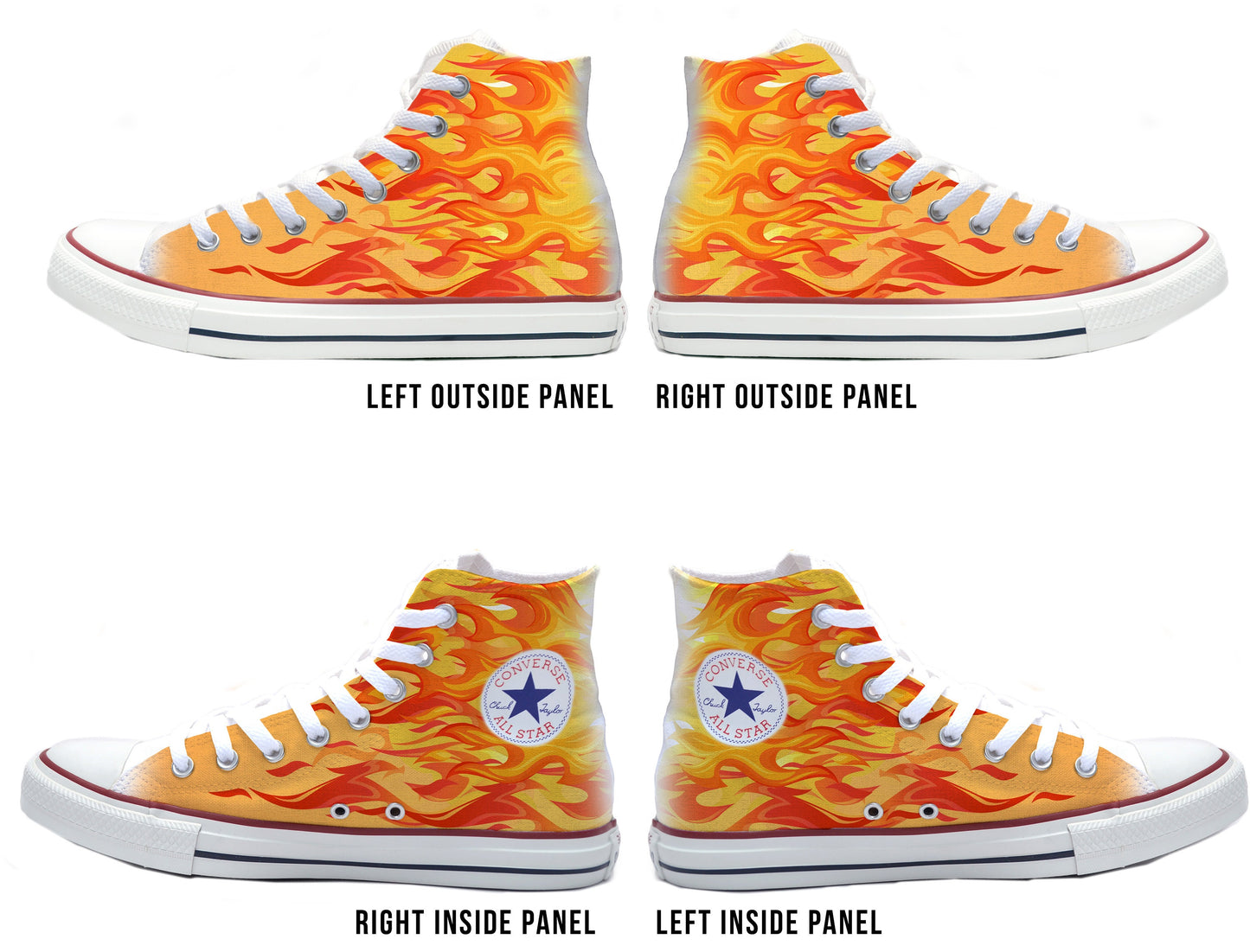 Flames Converse Chucks High Top Shoes