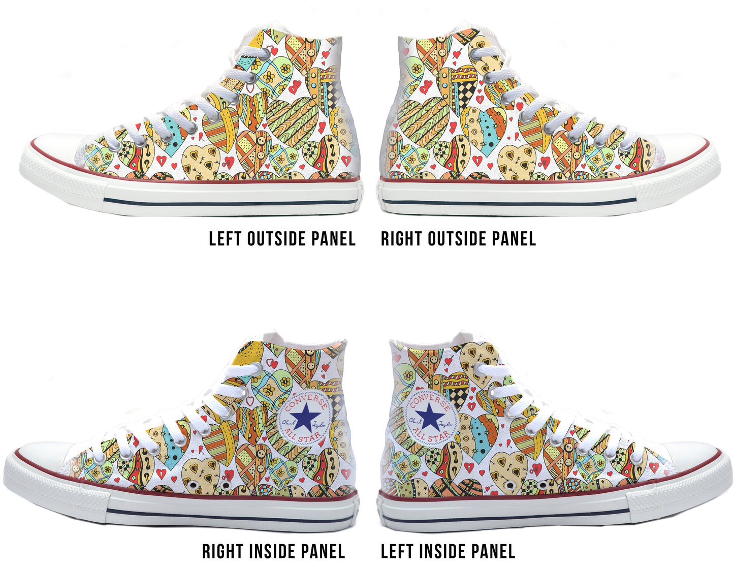 Funky Hearts Converse Chucks High Top Shoes