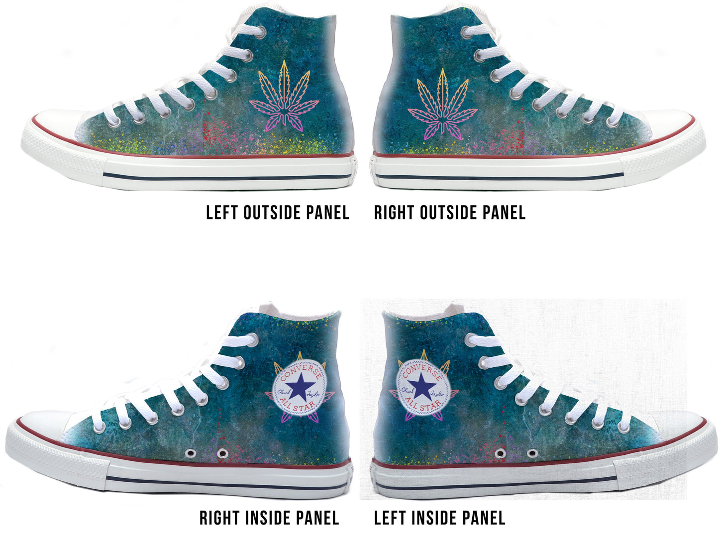 Rainbow Cannabis Converse Chucks High Top Shoes
