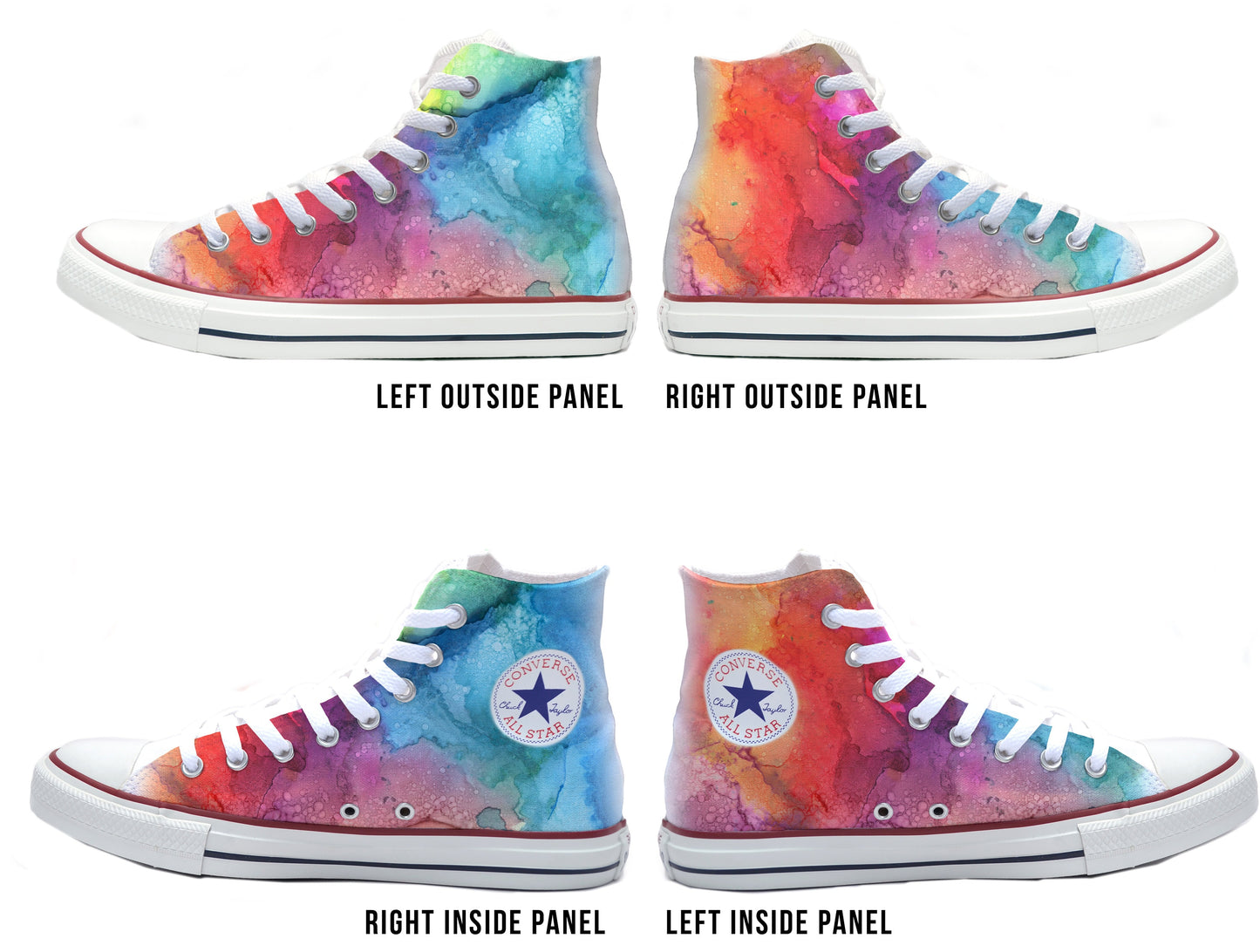 Watercolor Paint Converse Chucks High Top Shoes