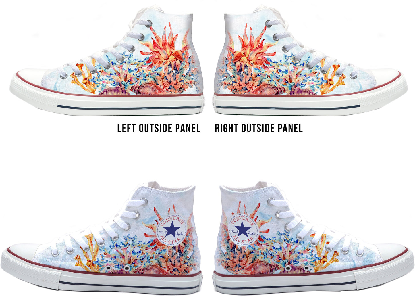Colorful Coral Converse Chucks High Top Shoes