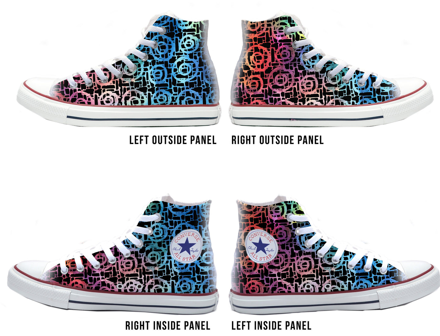 Geometric Prism Converse Chucks High Top Shoes