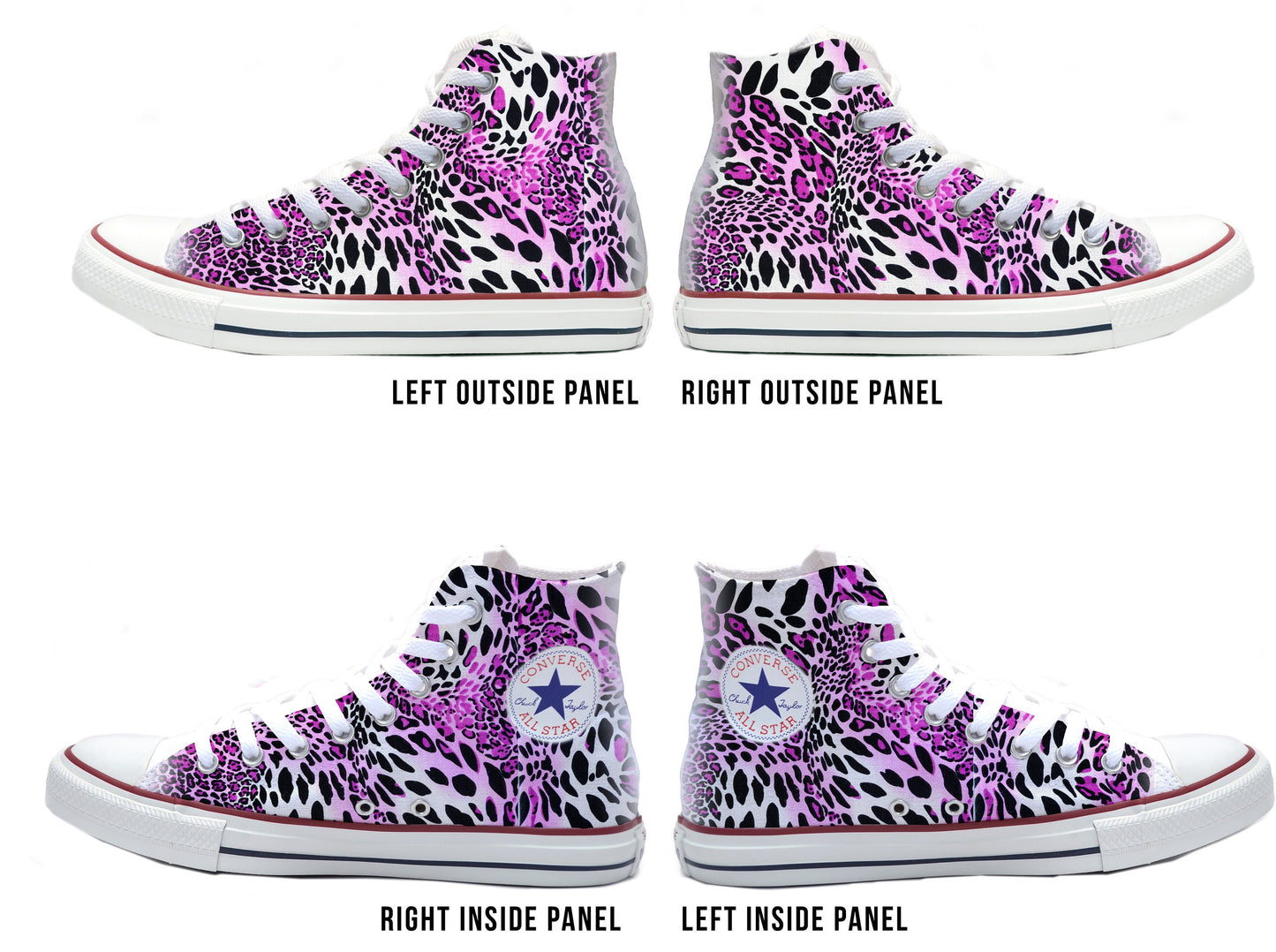 Leopard Print Pink Pattern Converse Chucks High Top Shoes