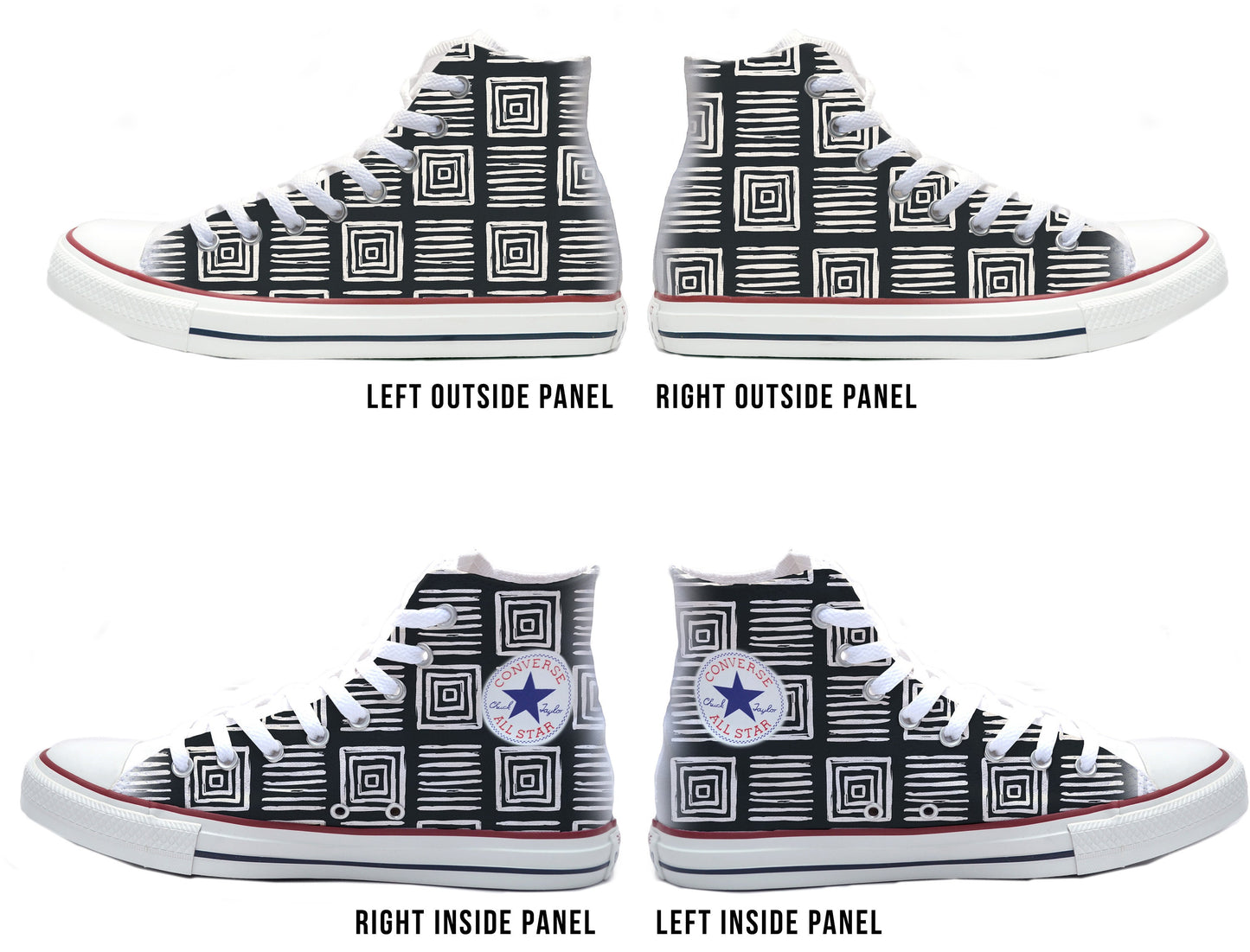 Geometric Monochrome Converse Chucks High Top Shoes