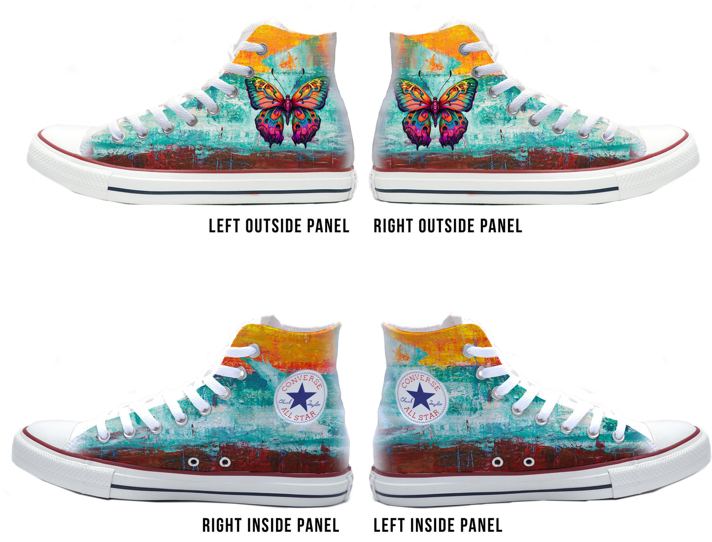 Butterfly Colors Converse Chucks High Top Shoes
