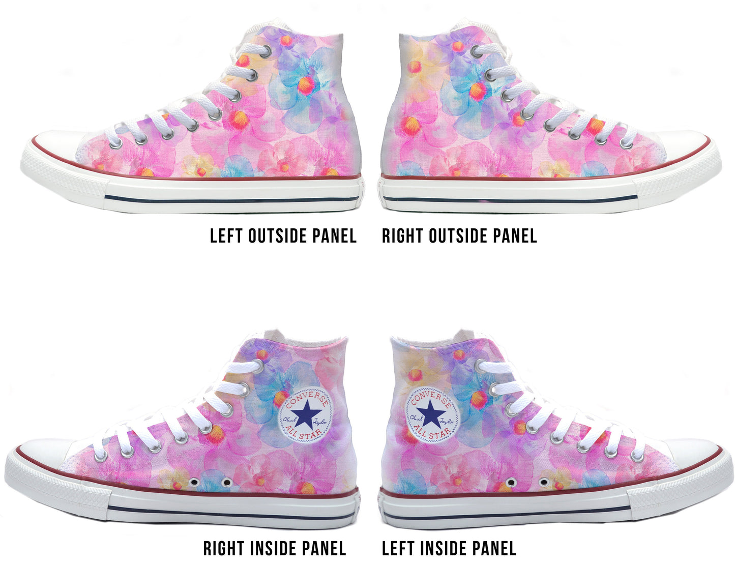 Floral Watercolor Converse Chucks High Top Shoes