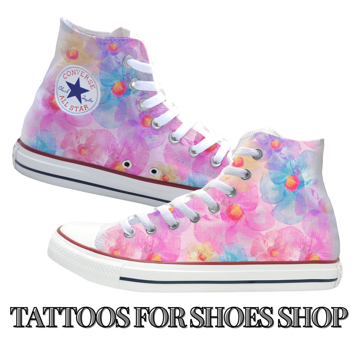 Floral Watercolor Converse Chucks High Top Shoes