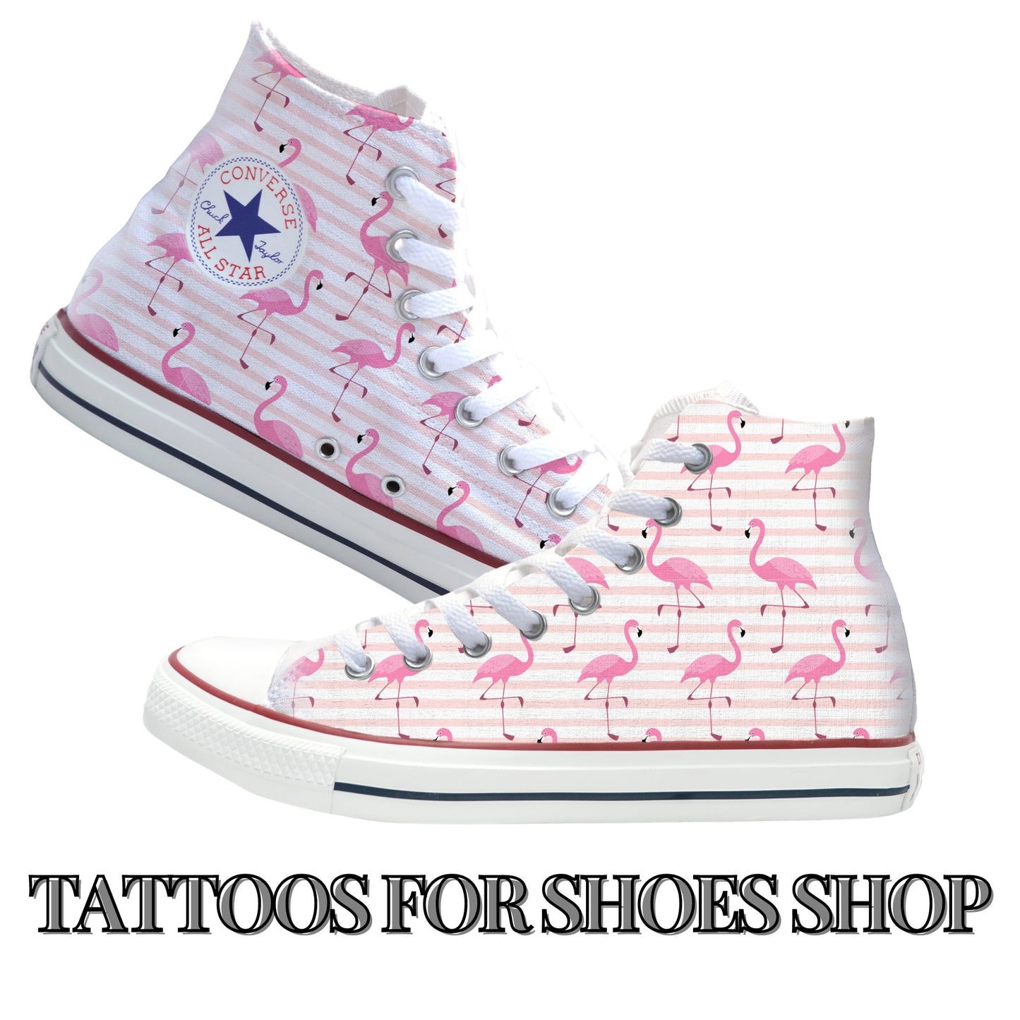 Flamingo Fling Converse Chucks High Top Shoes