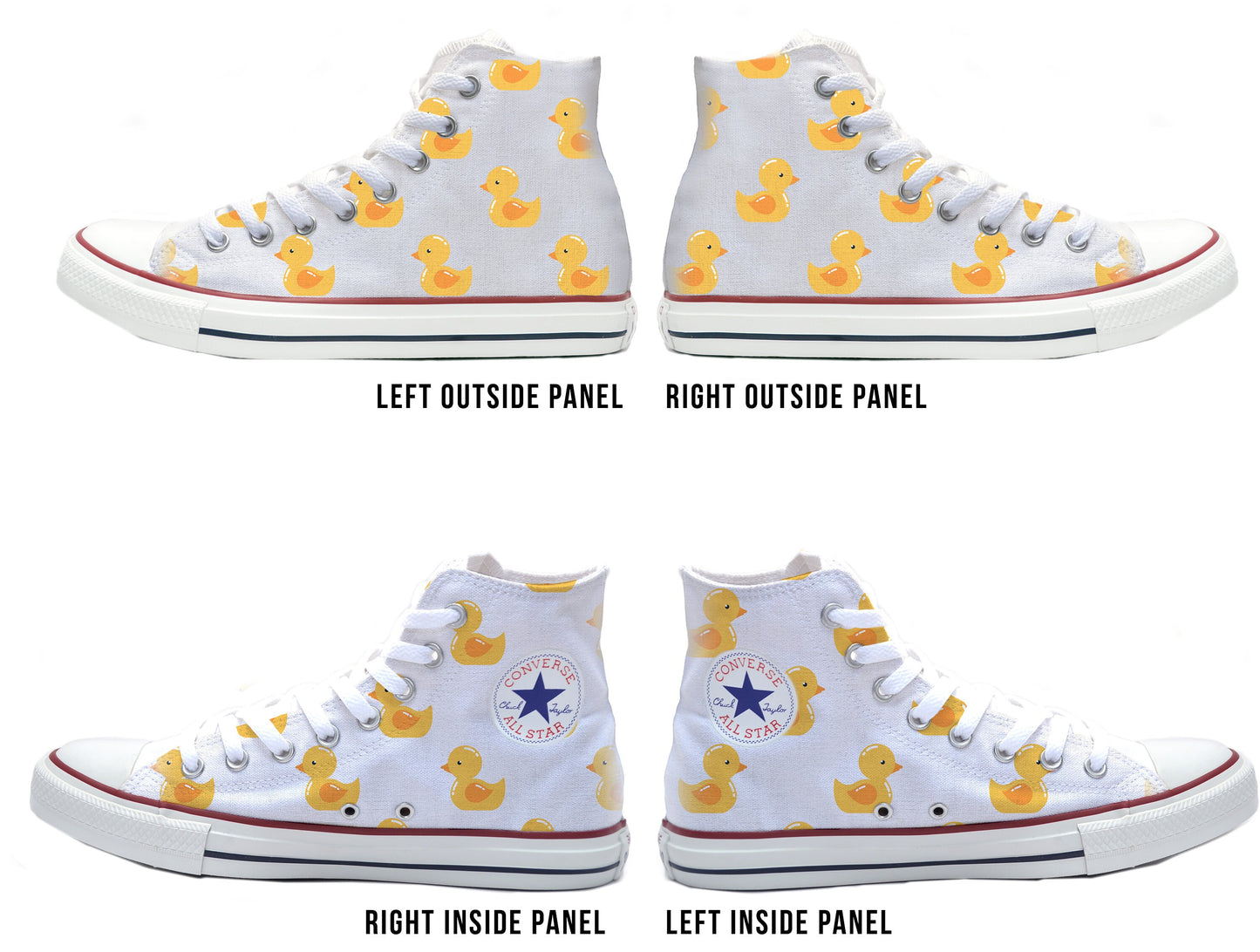 Off Road Duck Chucks-Yellow, Blue, Brown or Green Converse Chucks High Top Shoes
