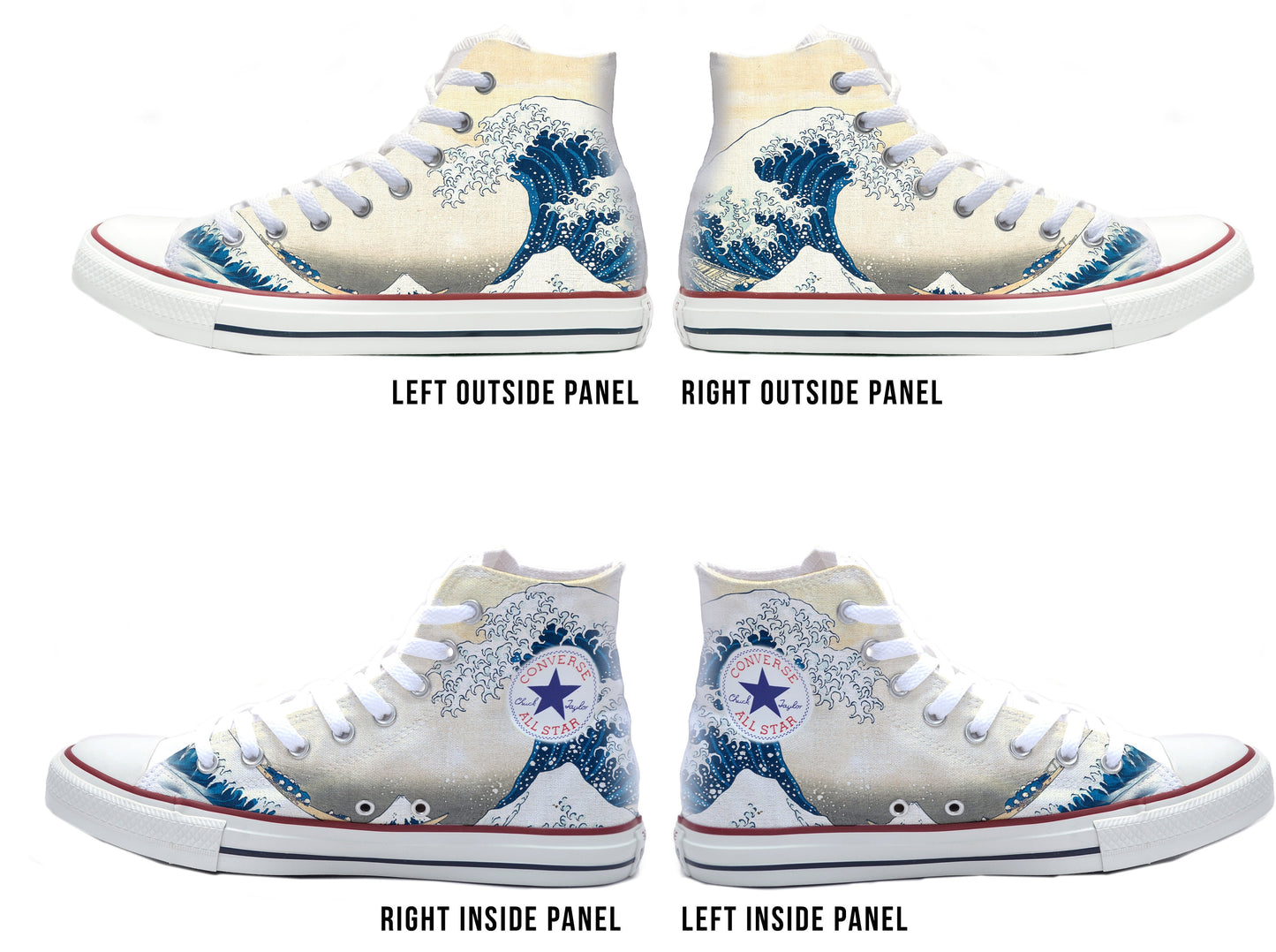 The Great Wave Off Kanagawa Converse Chucks High Top Shoes