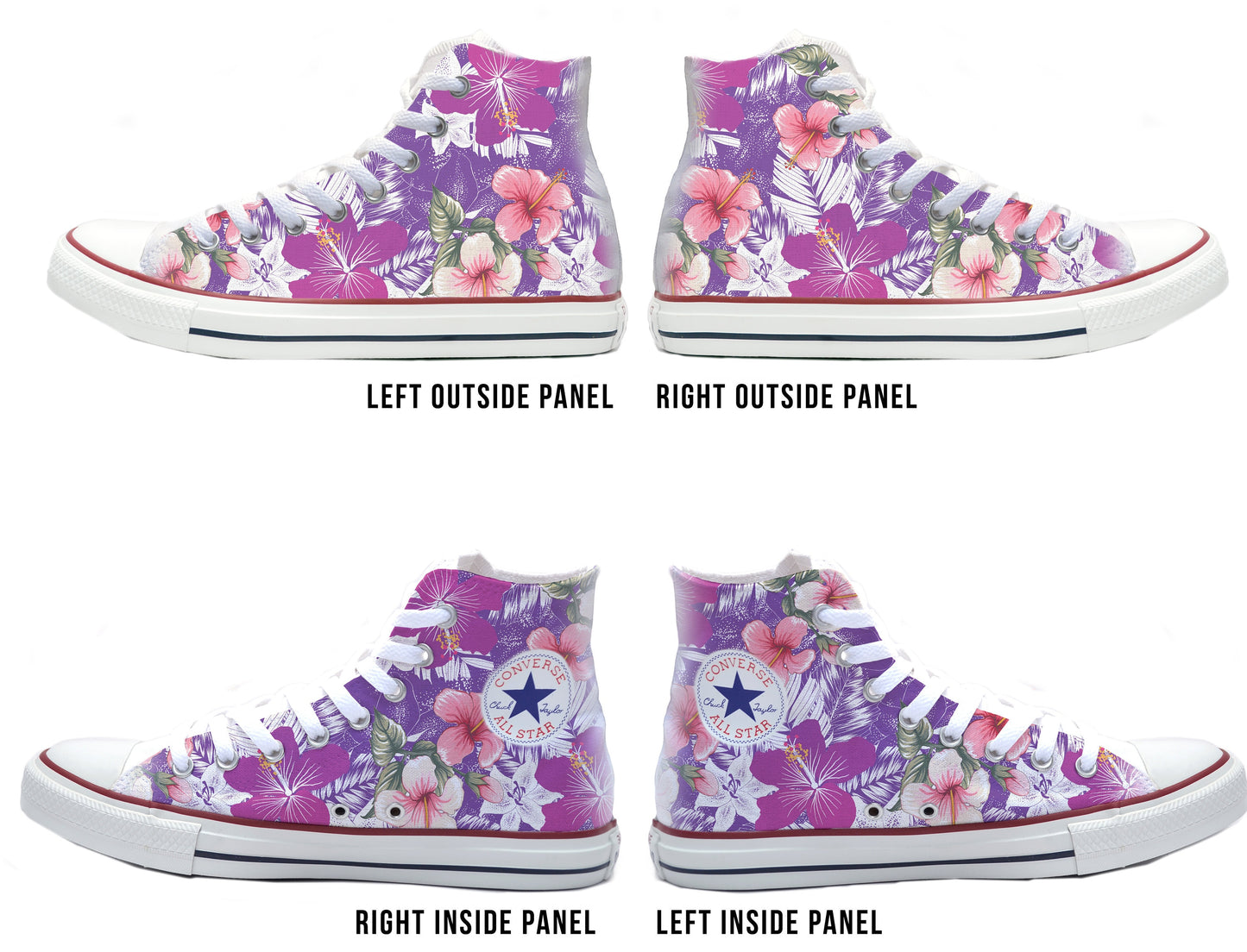 Hibiscus Purple Converse Chucks High Top Shoes