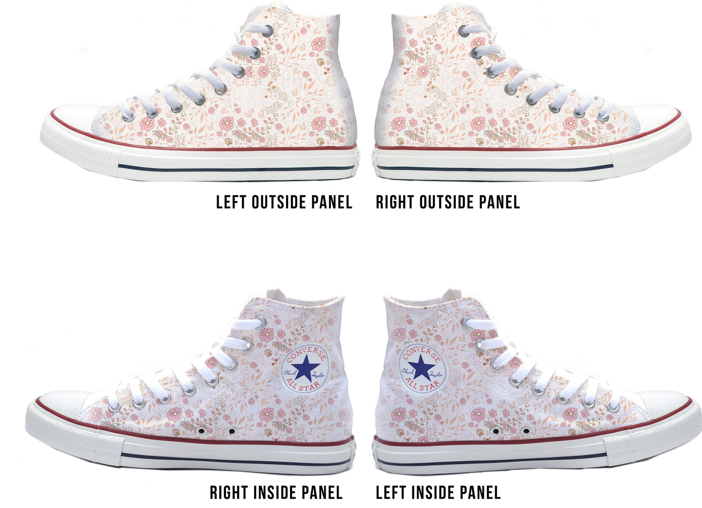 Floral Pink Converse Chucks High Top Shoes
