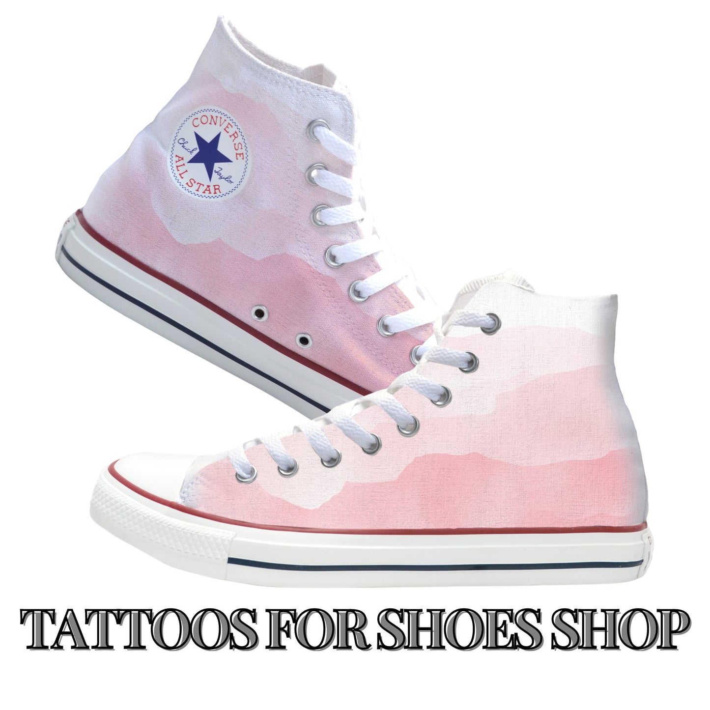 Pink Watercolor Converse Chucks High Top Shoes