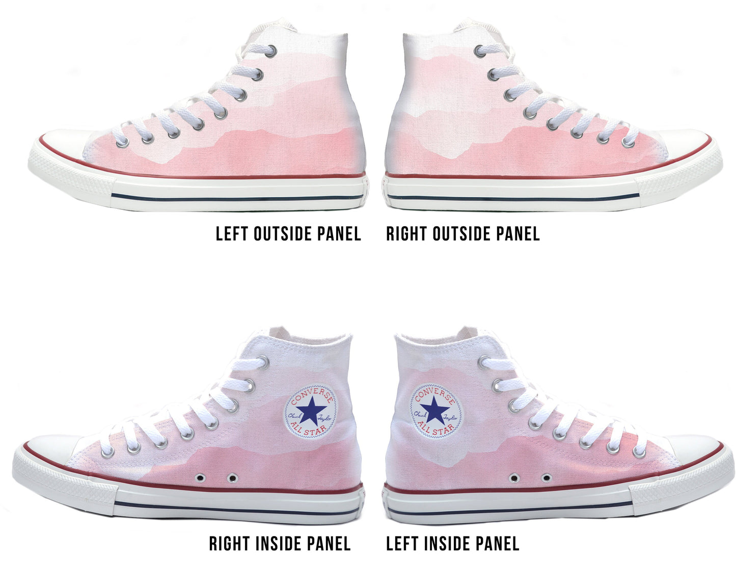 Pink Watercolor Converse Chucks High Top Shoes