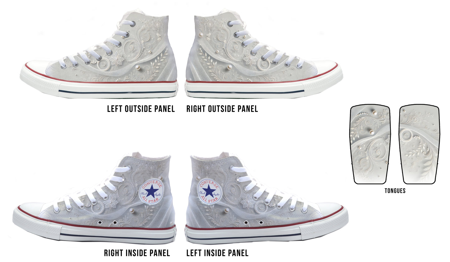 Swirls & Pearls Converse Chucks High Top Shoes