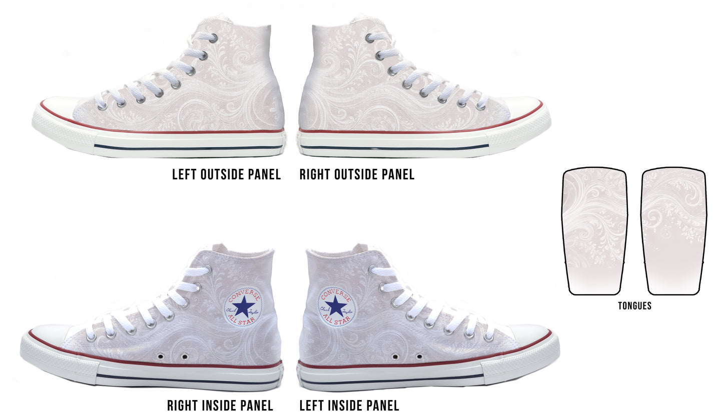 Swirls of Love Blush Converse Chucks High Top Shoes