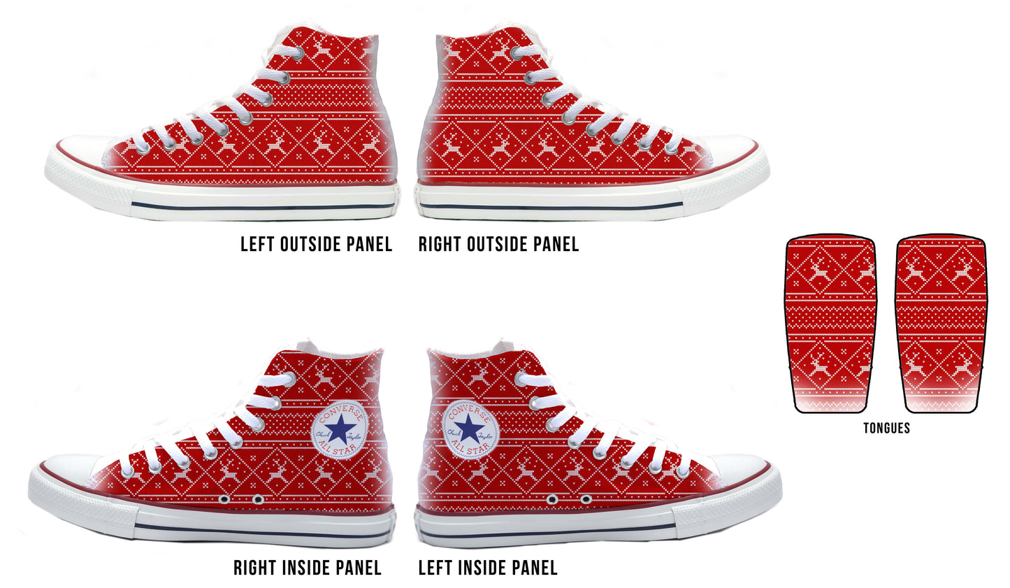 Christmas Sweater Red Converse Chucks High Top Shoes