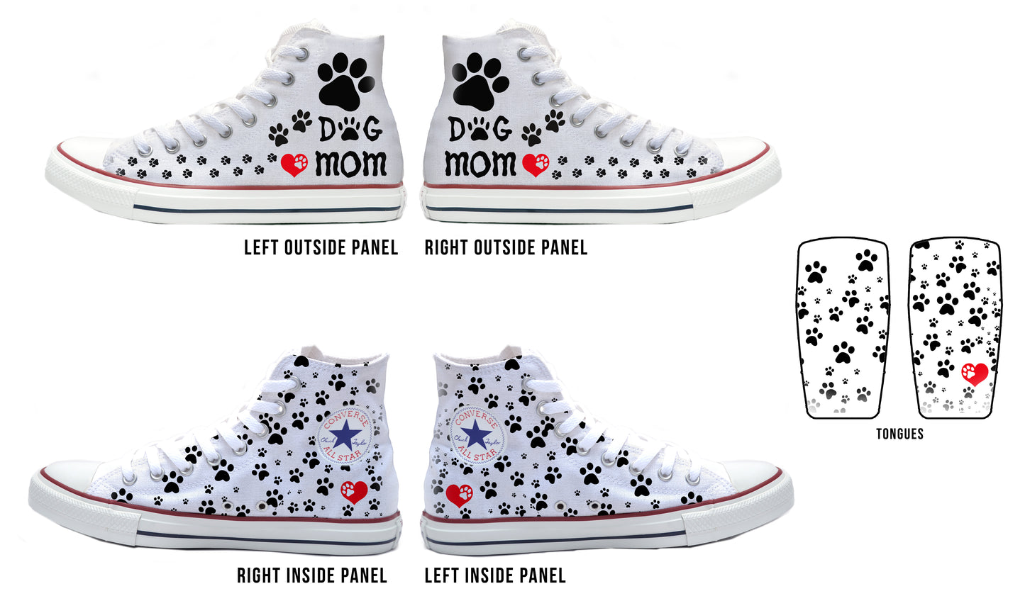 Dog Mom Paws Converse Chucks High Top Shoes