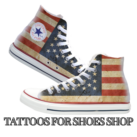 Vintage Flag Converse Chucks High Top Shoes