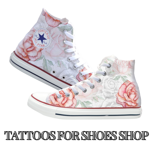 Watercolor Roses Converse Chucks High Top Shoes