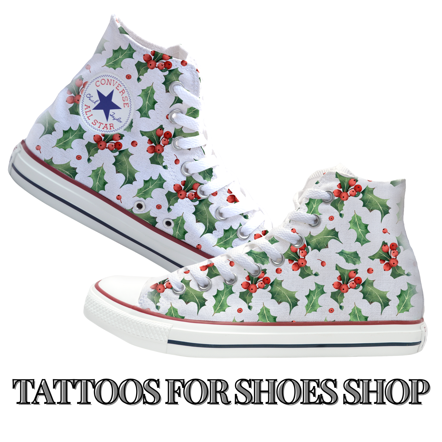 Happy Holly Days Converse Chucks High Top Shoes