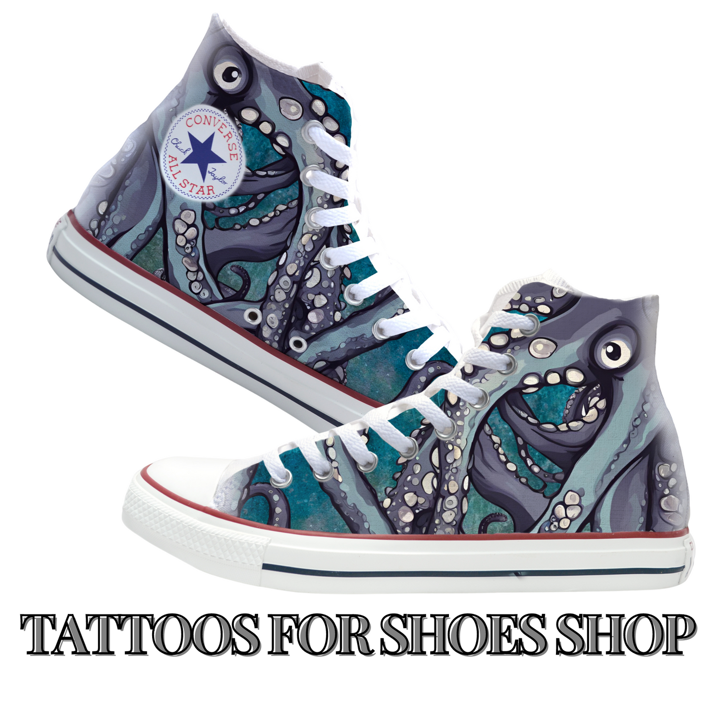 Artsy Octopus Converse Chucks High Top Shoes