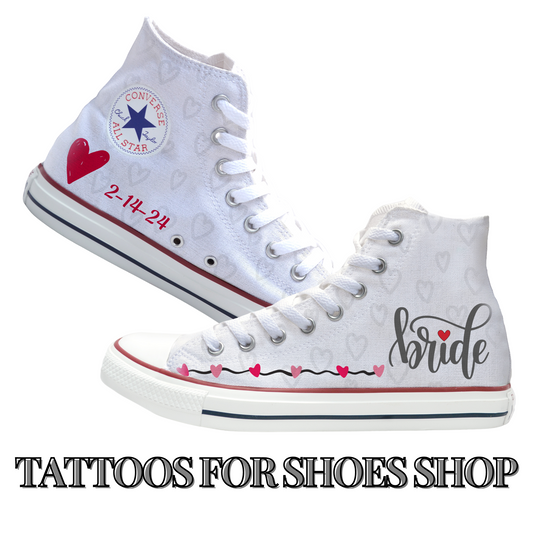 Bride Charm Custom Converse Chucks High Top Shoes