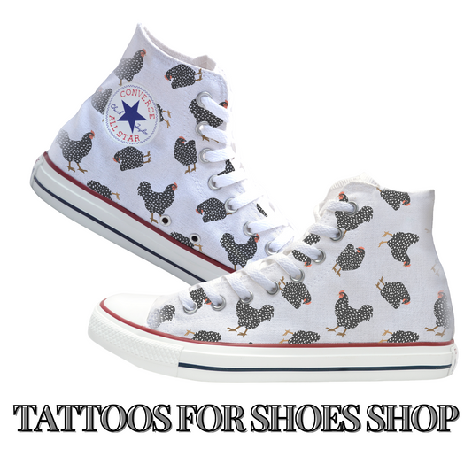 Chicken Lady Chic Converse Chucks High Top Shoes