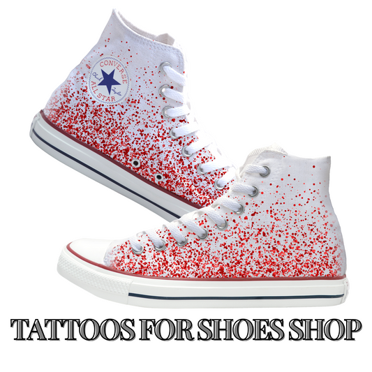 Confetti Red Converse Chucks High Top Shoes