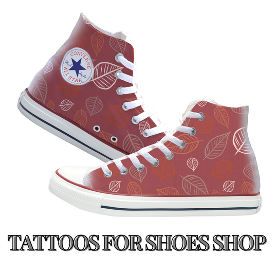 Doodle Leaves Dust Converse Chucks High Top Shoes