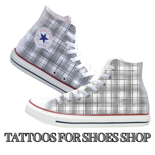 Grunge Plaid Converse Chucks High Top Shoes