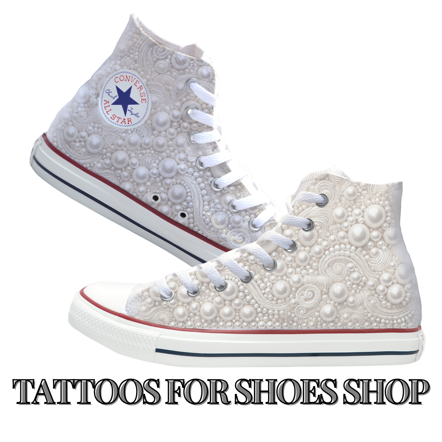 Timeless Pearls Converse Chucks High Top Shoes