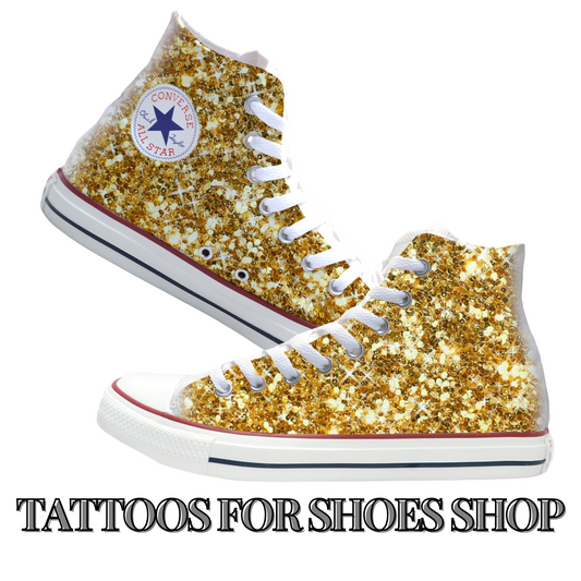 Sparkles Gold Converse Chucks High Top Shoes