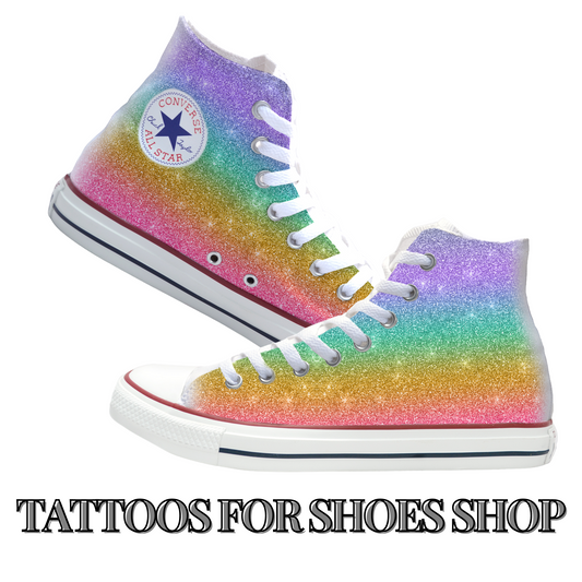 Sparkles Rainbow Converse Chucks High Top Shoes