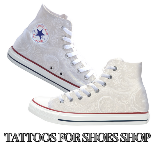 Swirls of Love Beige Converse Chucks High Top Shoes