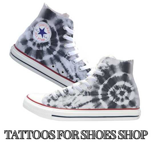 Tie Dye Black Converse Chucks High Top Shoes