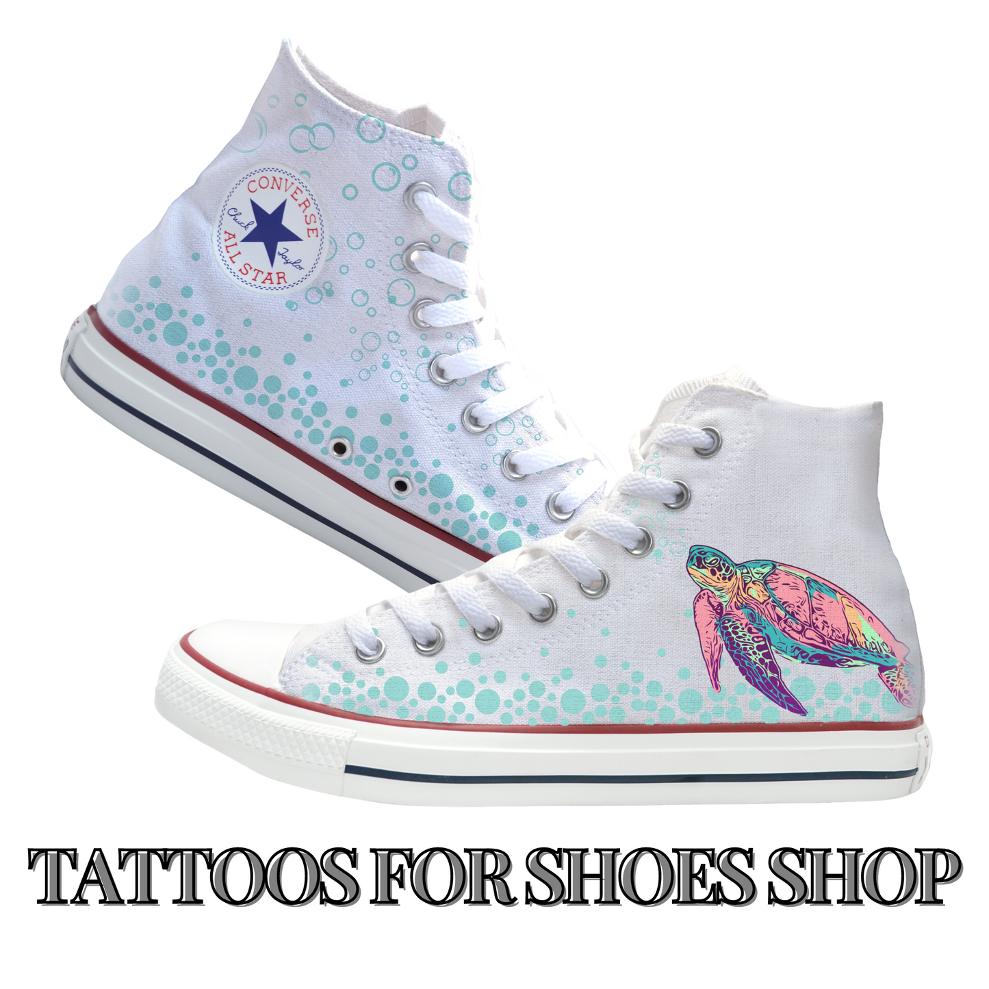 Loggerhead Sea Turtle Converse Chucks High Top Shoes